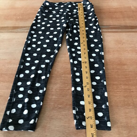 Outdoor Voices Leggings Women S Black Polka Dot Mid Rise Hip Pocket Athleisure - Picture 5 of 13
